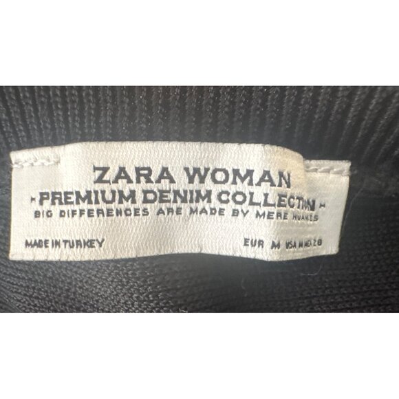 2/$30 ZARA  Black Sheer Medium Stripe Cut Out Knit Sweater Premium Collection - Picture 4 of 12